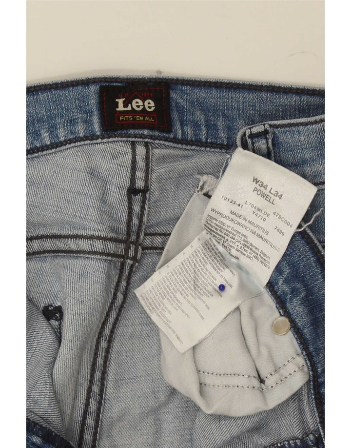 Lee Mens Powell Slim Jeans W34 L34 Azul Algodão