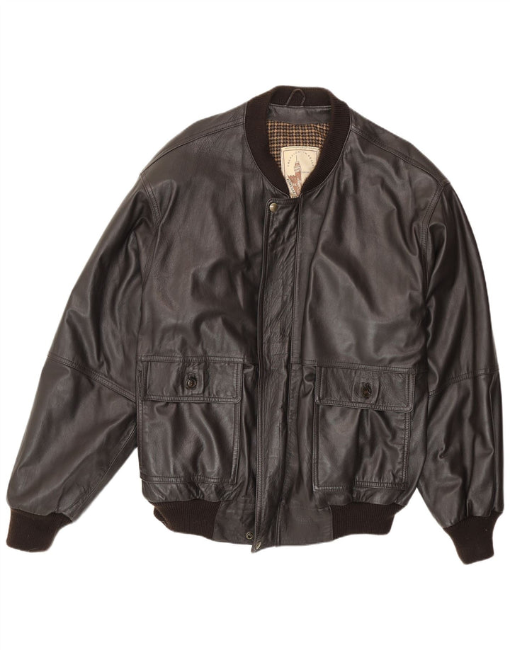 Jaqueta de couro masculina vintage Reino Unido 40 grande couro marrom