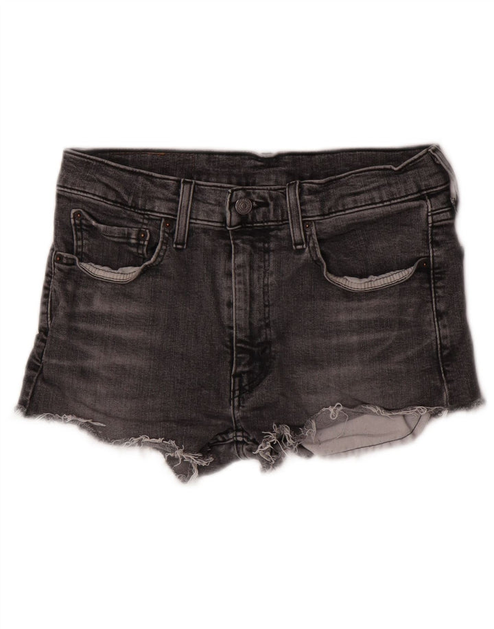 Calça jeans feminina Levi's 519 desgastada W32 grande algodão cinza