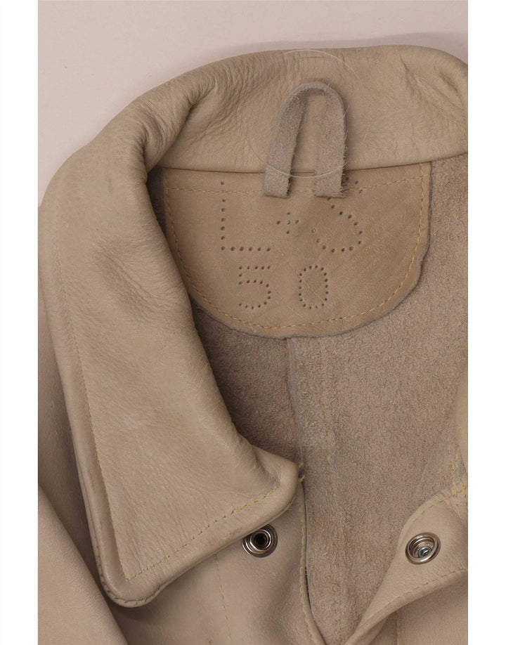 Jaqueta masculina vintage de camurça IT 50 grande bege