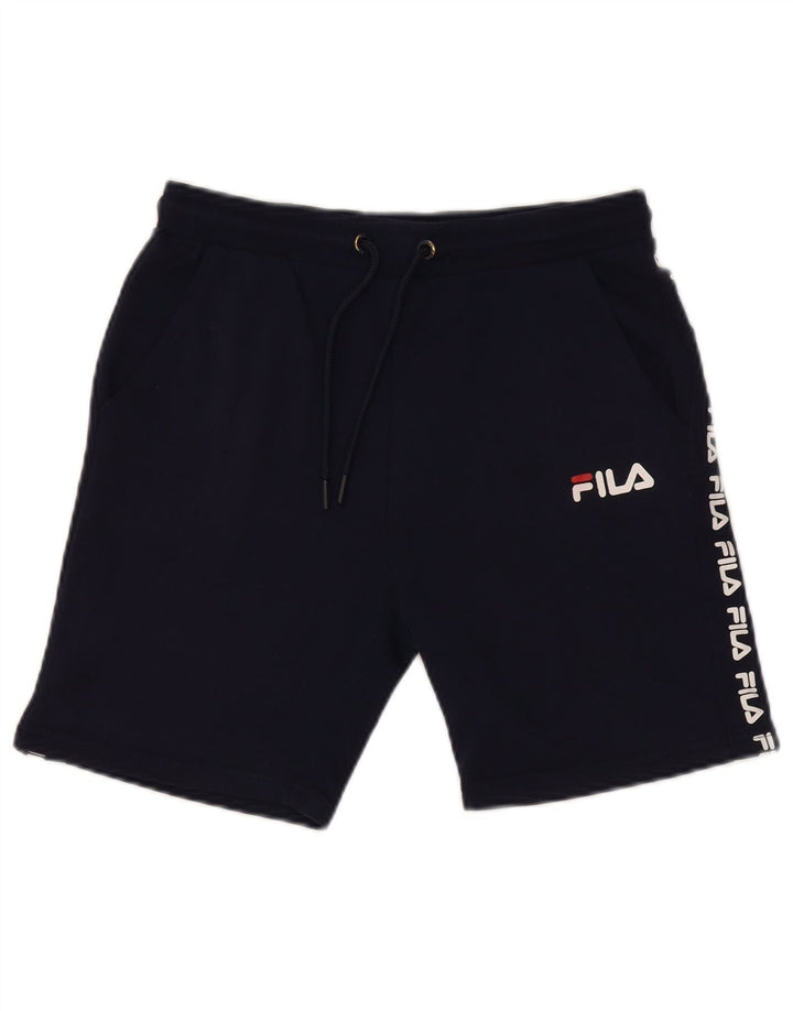 Shorts esportivos gráficos FILA meninos 13-14 anos azul marinho poliéster