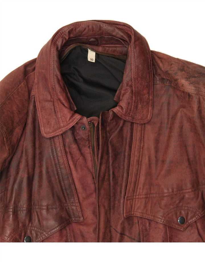 Jaqueta de couro masculina VINTAGE IT 50 grande couro marrom
