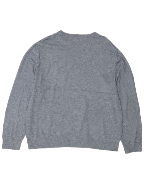 Suéter feminino NAUTICA com gola canoa UK 18 XL algodão azul