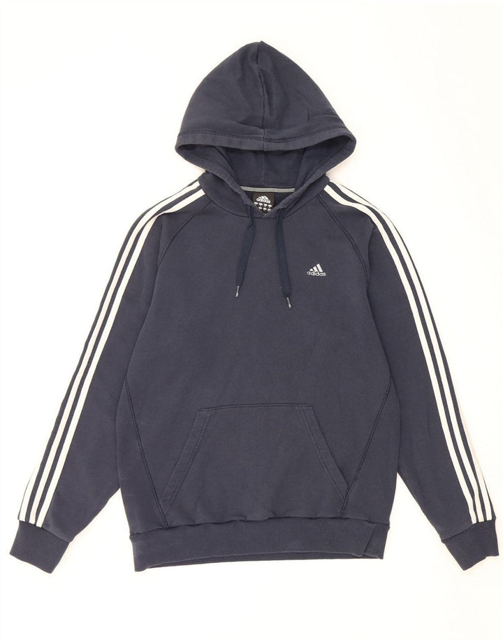 ADIDAS Mens Hoodie Jumper Médio Azul Marinho Algodão