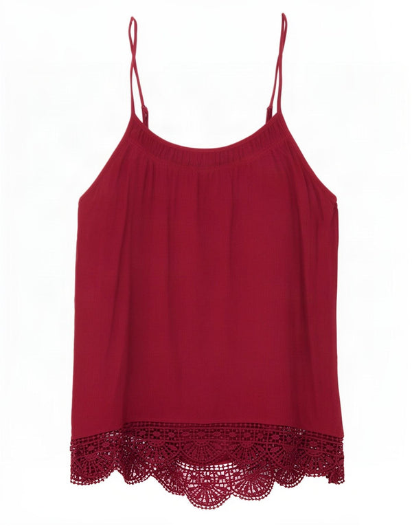 Fat Face Womens Cami Top Reino Unido 8 Pequeno Borgonha Viscose