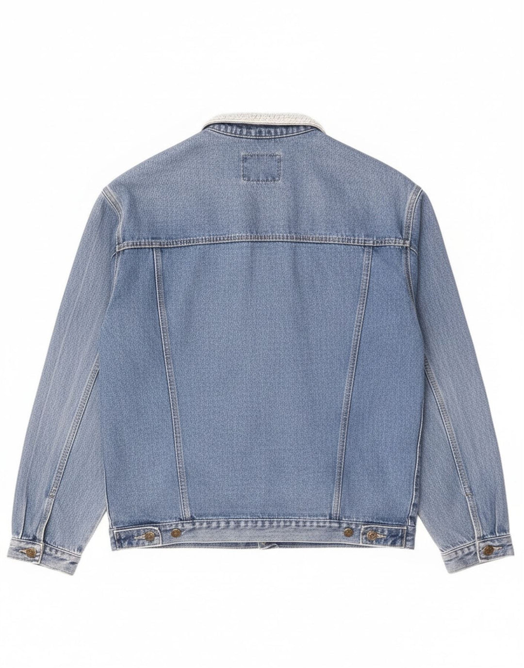 Jaqueta jeans masculina vintage UK 44 2XL algodão azul