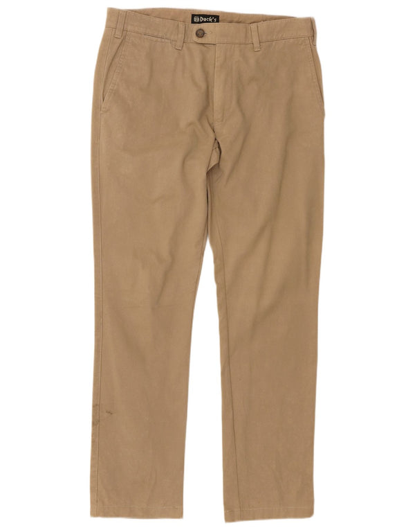 Calça Chino Masculina Slim da Dack IT 50 Grande W34 L30 Algodão Bege