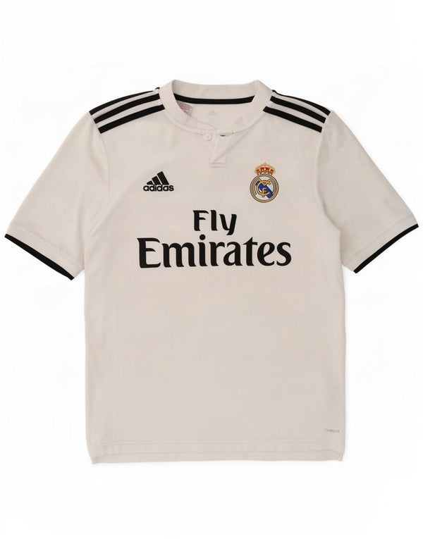Camiseta Adidas Boys Real Madrid Graphic Top 15-16 Anos XL Branco Poliéster