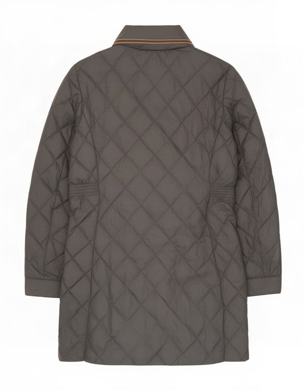 Sobretudo acolchoado feminino Marks & Spencer UK 12 poliamida cinza médio