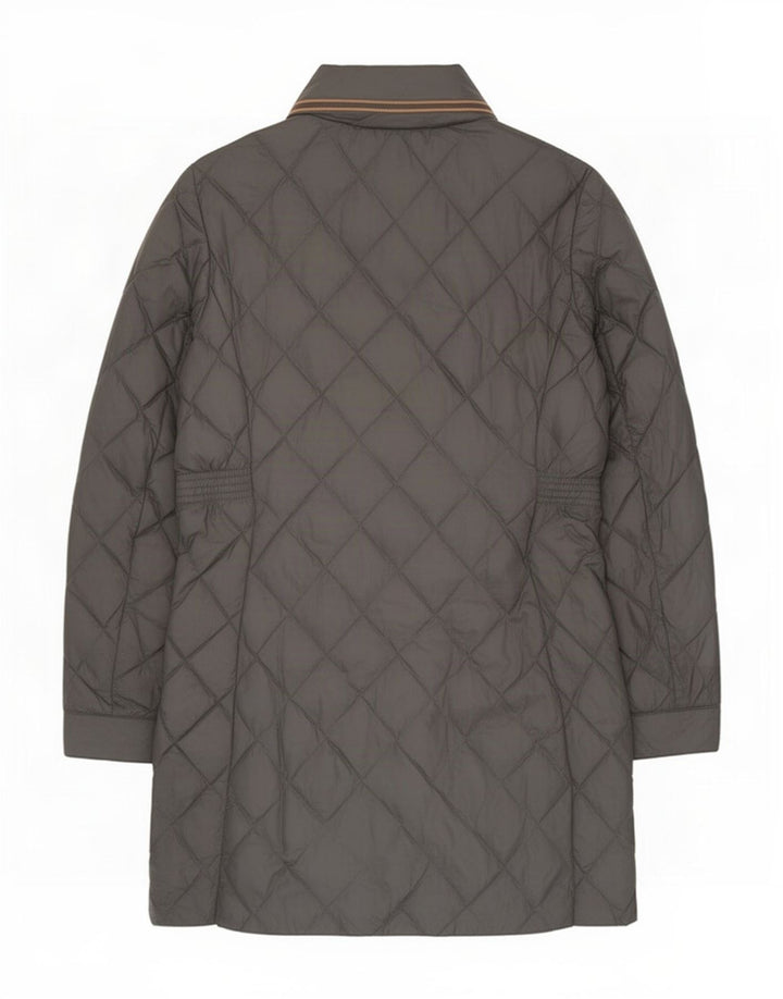 Sobretudo acolchoado feminino Marks & Spencer UK 12 poliamida cinza médio