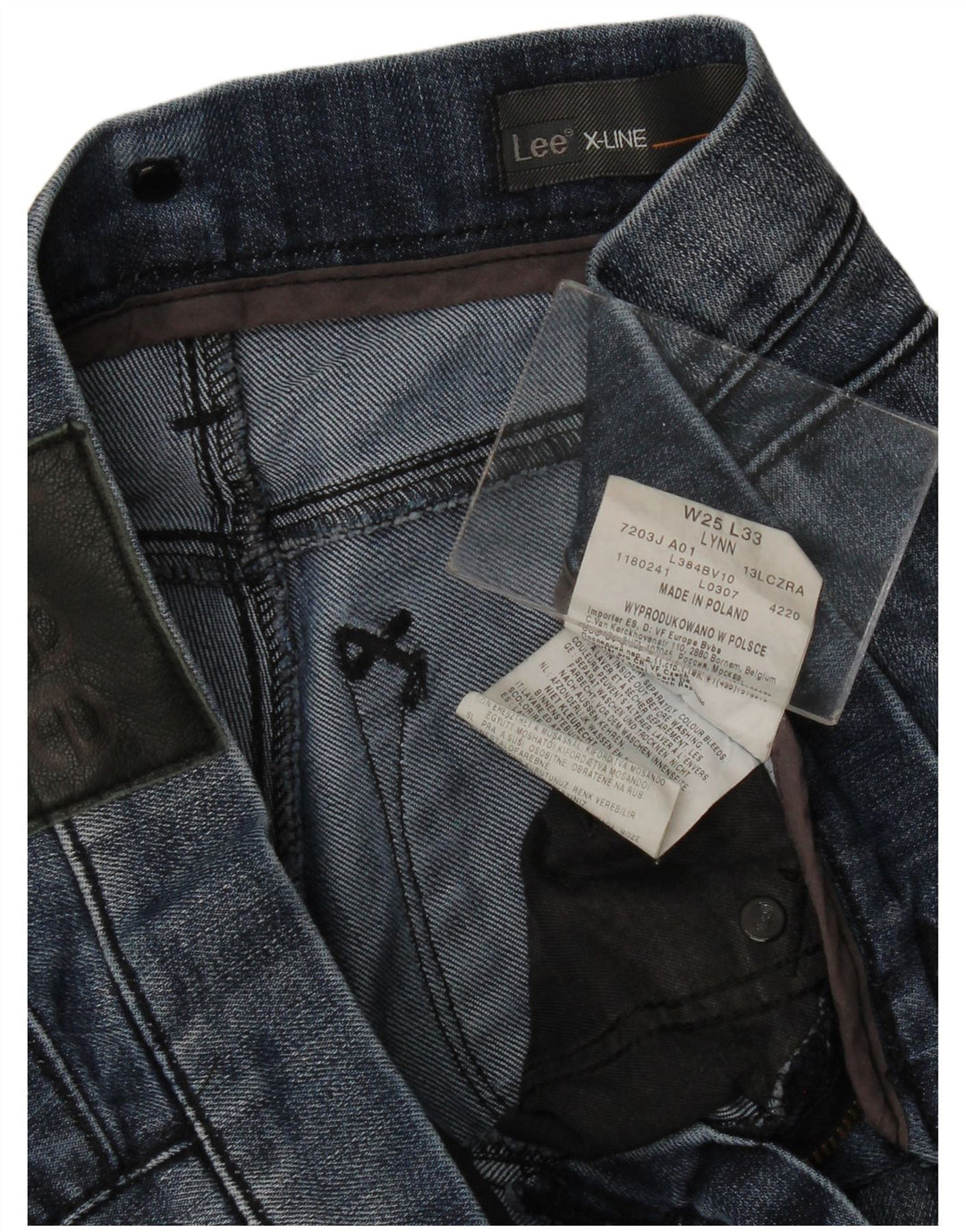 Lee Womens Lynn Straight Jeans W25 L28 Azul Marinho Algodão