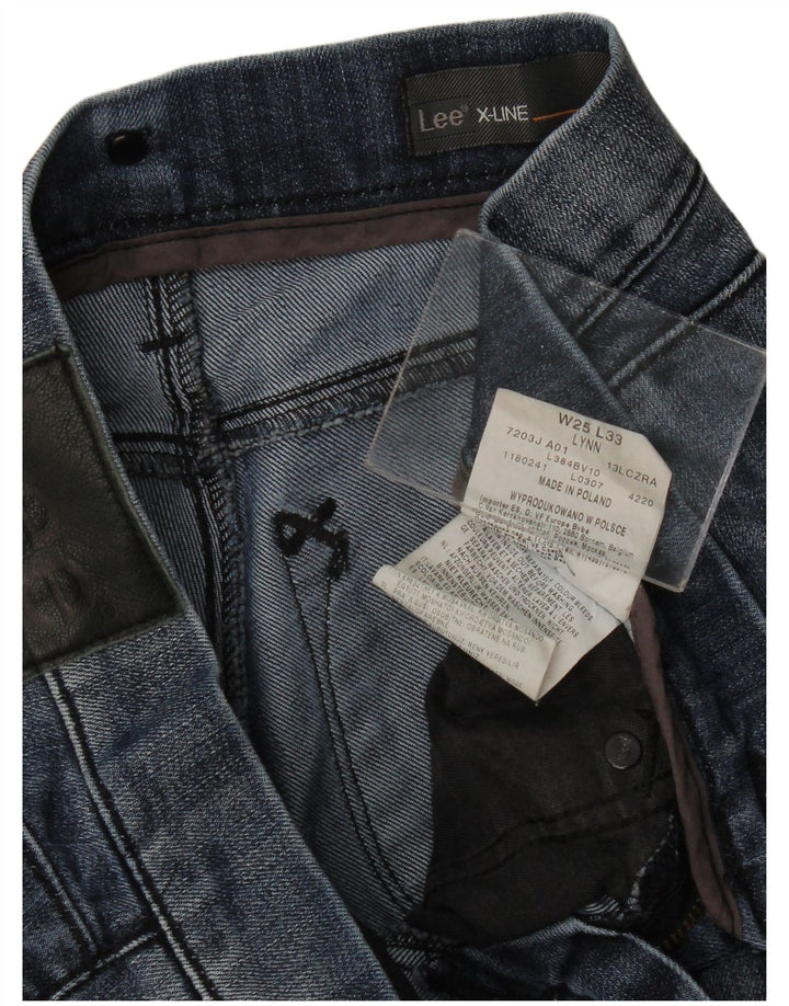Lee Womens Lynn Straight Jeans W25 L28 Azul Marinho Algodão