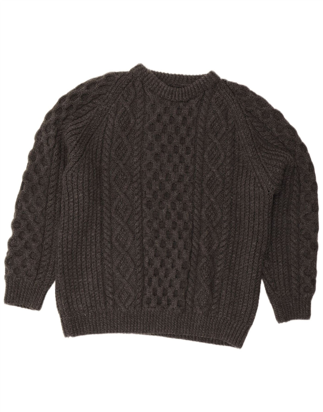Suéter vintage masculino com gola redonda XL cinza
