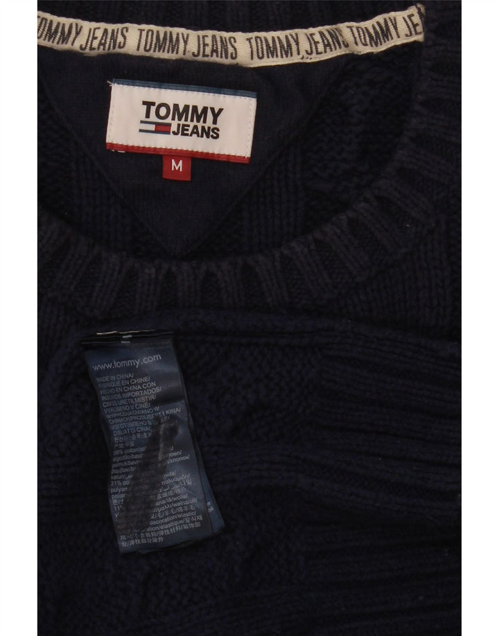 Suéter masculino Tommy Hilfiger com gola redonda, algodão azul marinho médio