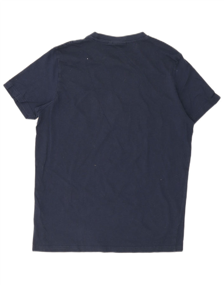 Ellesse Camiseta masculina gráfica Top médio algodão azul marinho
