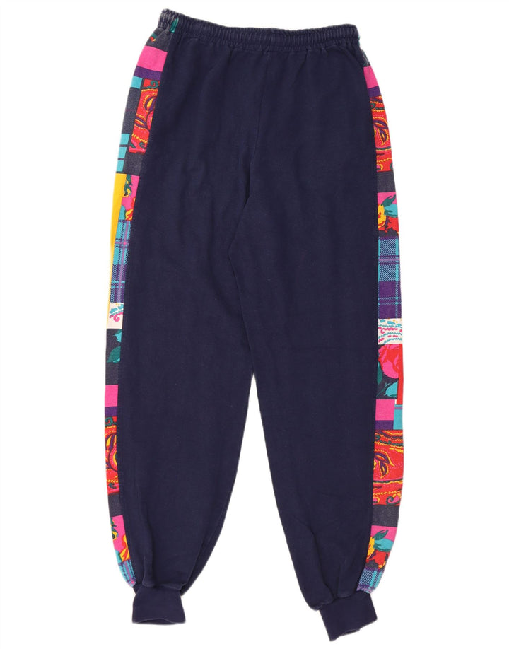 TRIGEMA Fato de treino feminino completo UK 14 médio azul marinho patchwork algodão