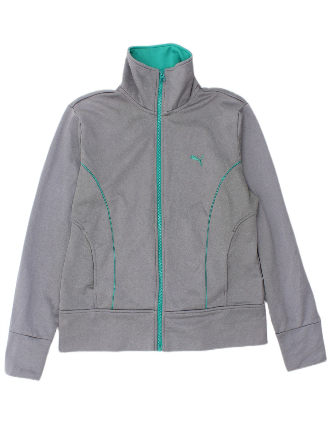 PUMA Womens Tracksuit Top Jacket UK 12 Médio Cinza Poliéster