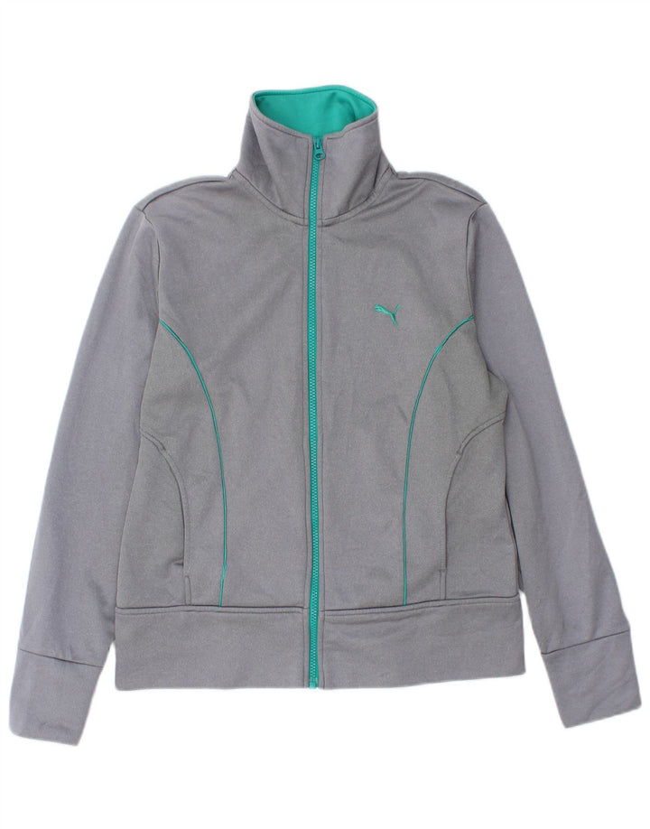 PUMA Womens Tracksuit Top Jacket UK 12 Médio Cinza Poliéster