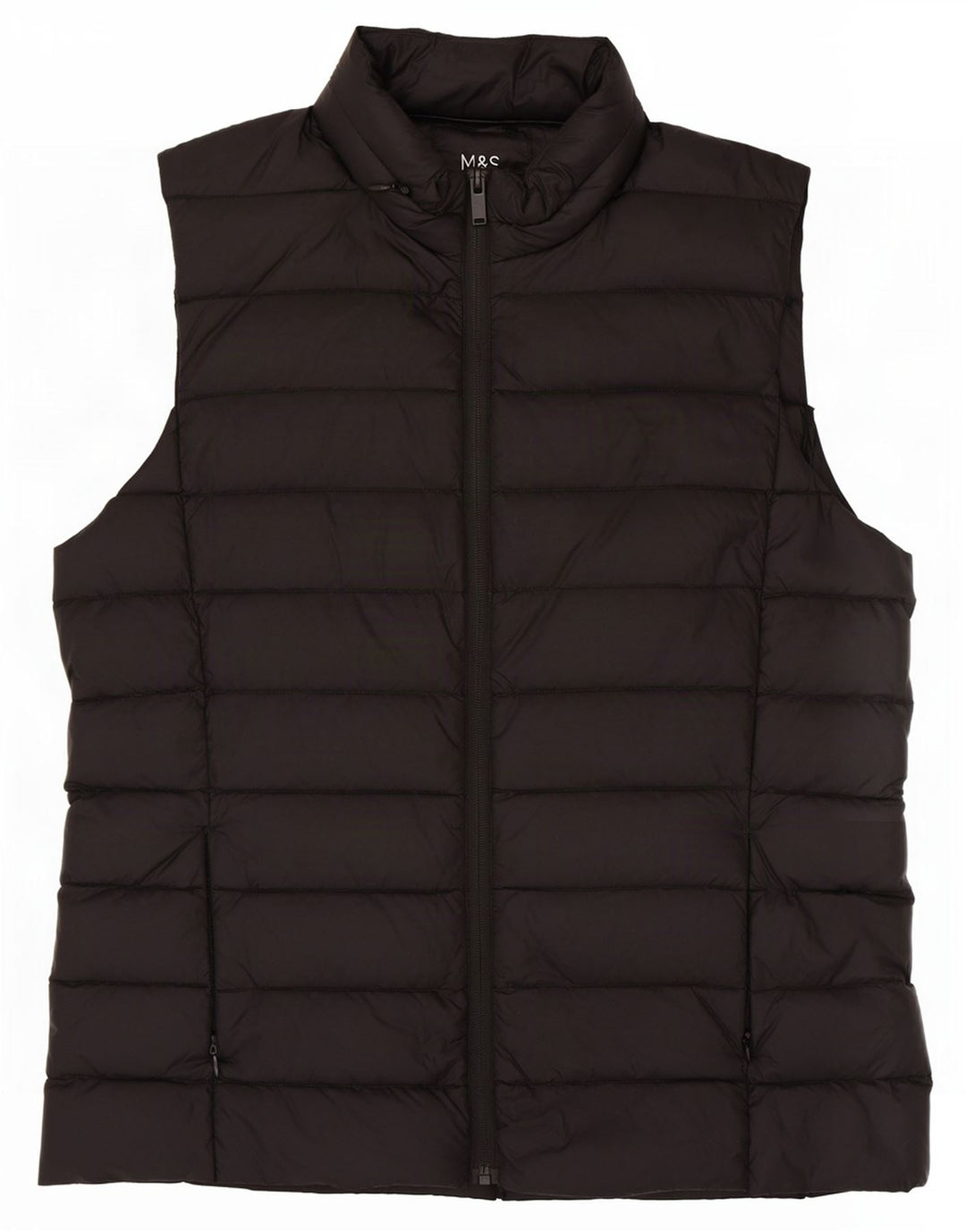 Colete acolchoado feminino Marks & Spencer UK 14 médio preto poliamida