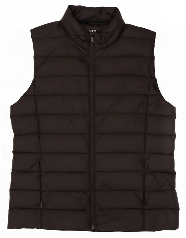 Colete acolchoado feminino Marks & Spencer UK 14 médio preto poliamida