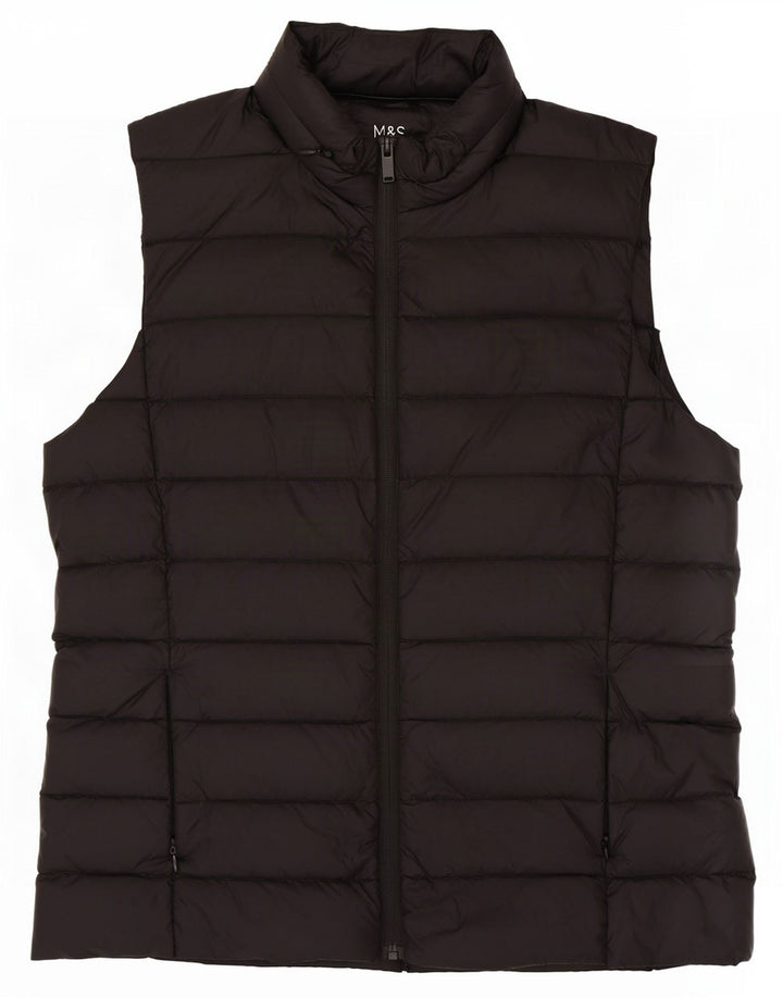 Colete acolchoado feminino Marks & Spencer UK 14 médio preto poliamida
