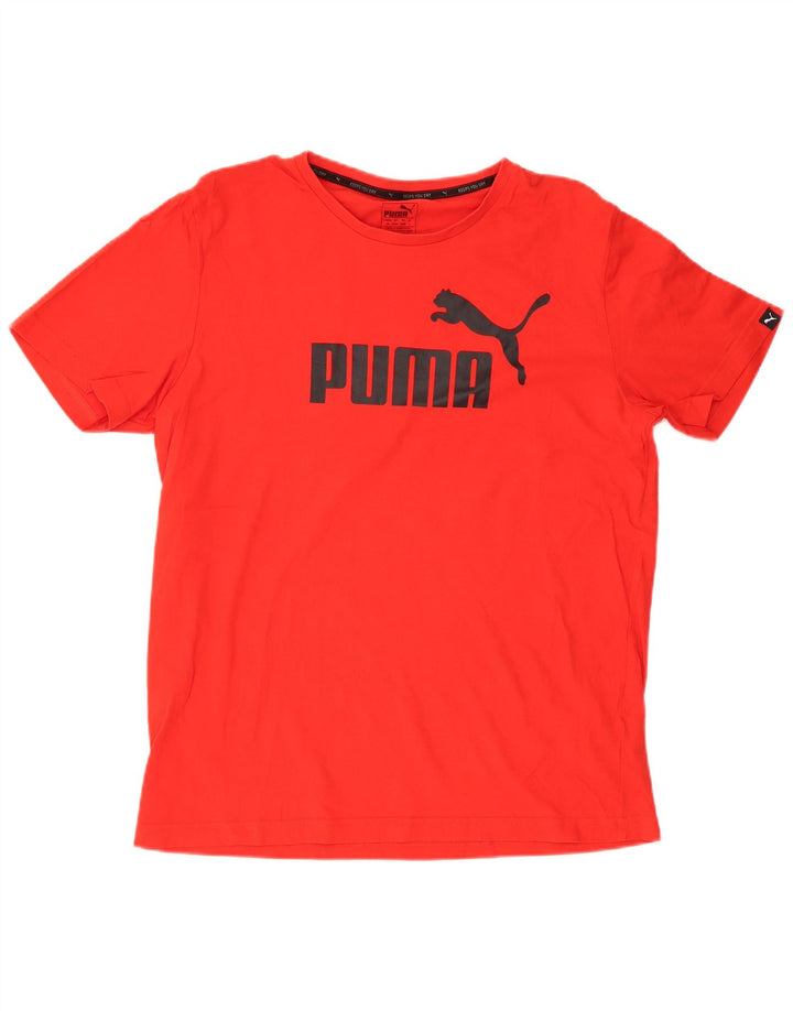 Puma Mens Graphic T-Shirt Top Grande Algodão Vermelho