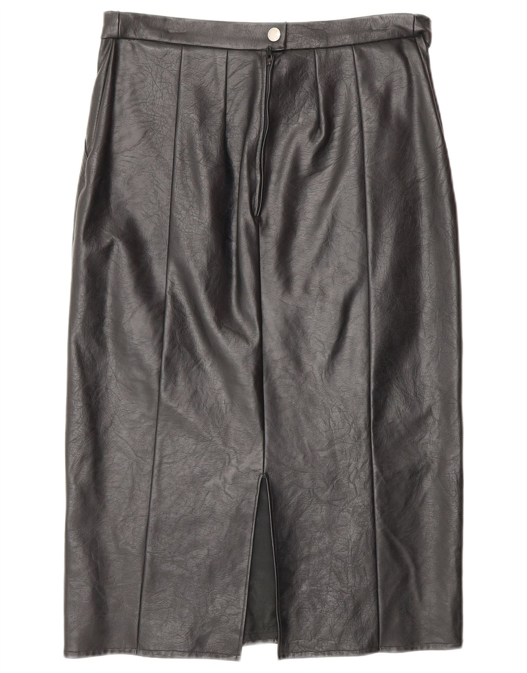 Saia feminina de couro VINTAGE W28 couro preto médio