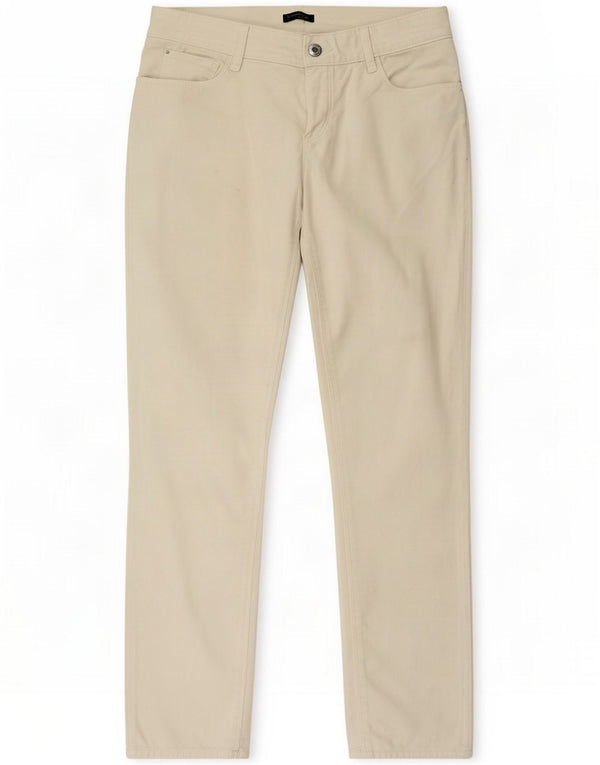 Massimo Dutti Womens Slim Casual Pants EU 36 XS W26 L27 Off White Cotton