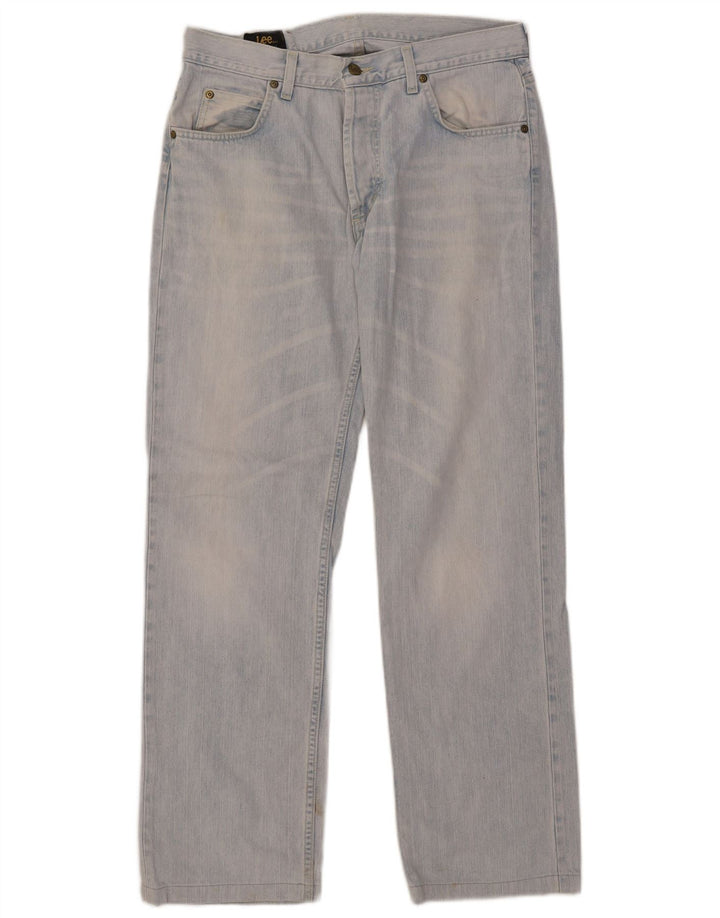Lee Mens Straight Jeans W34 L30 Azul Algodão