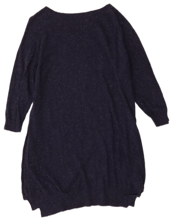 Vestido feminino de manga 3/4 Fat Face UK 12 azul marinho médio