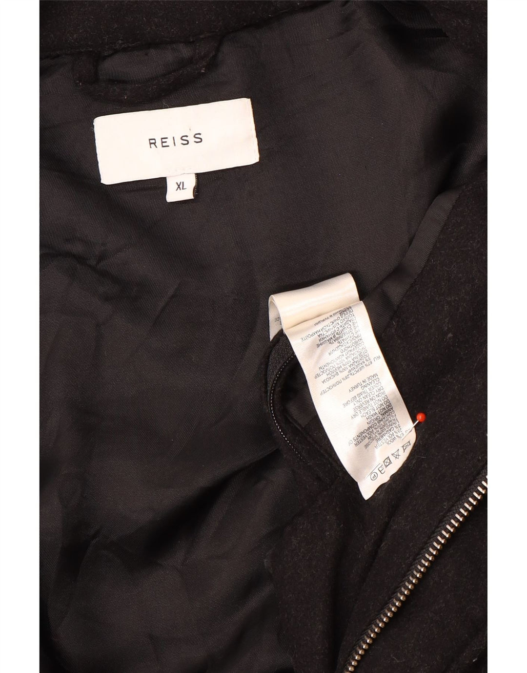 Jaqueta acolchoada masculina Reiss UK 42 XL lã preta