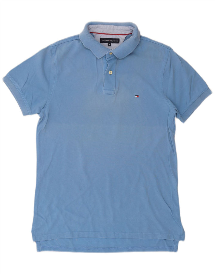 Camisa polo masculina TOMMY HILFIGER algodão azul médio