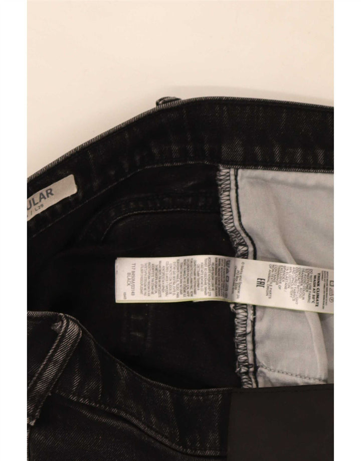 Jeans retos masculinos Marks & Spencer W36 L27 algodão preto