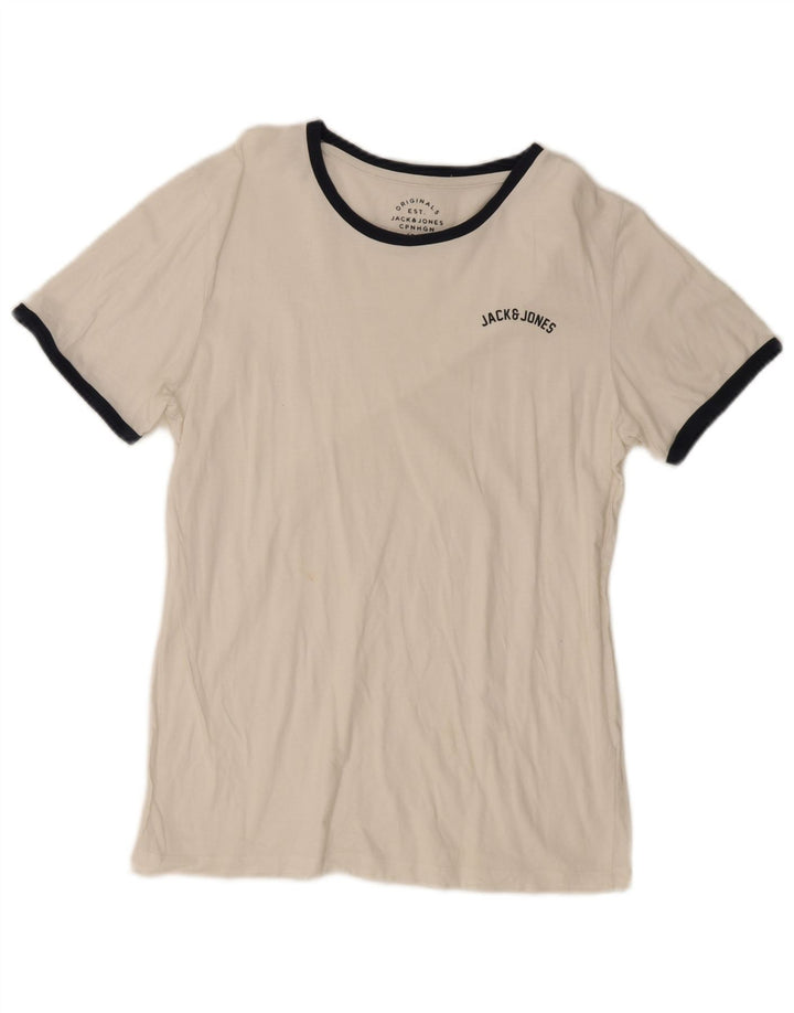 Camiseta masculina Jack & Jones pequena branca