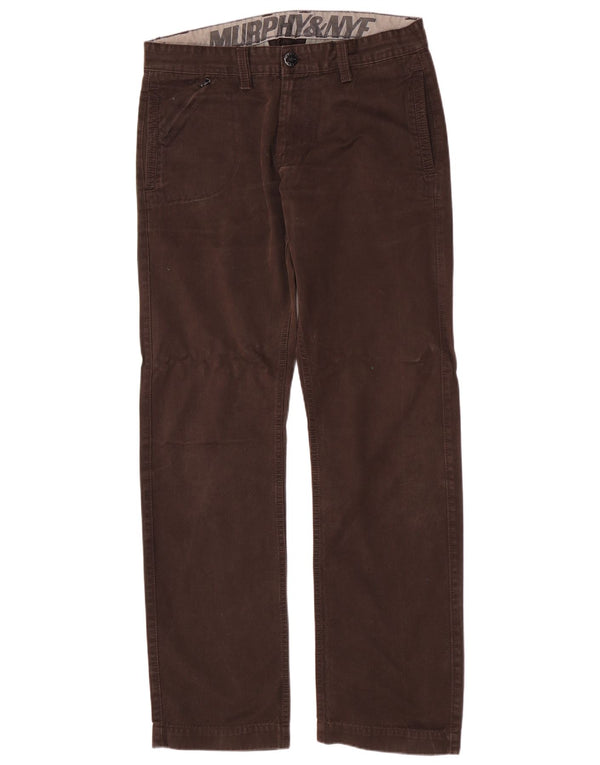 Calça reta masculina Murphy & Nye Sailmakers W33 L33 algodão marrom