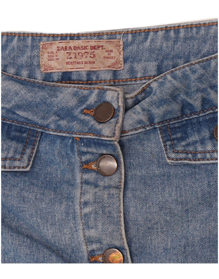 Saia jeans feminina Zara pequena W28 azul
