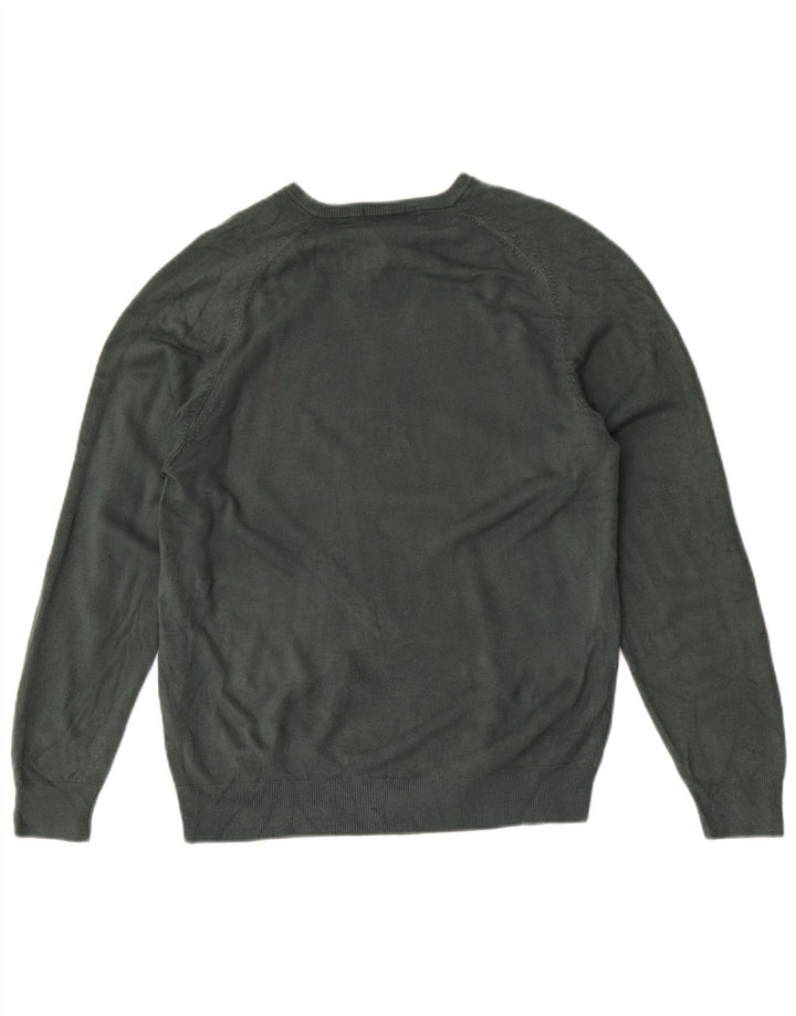 Suéter masculino com decote em V MARKS & SPENCER Reino Unido 38/40 verde médio