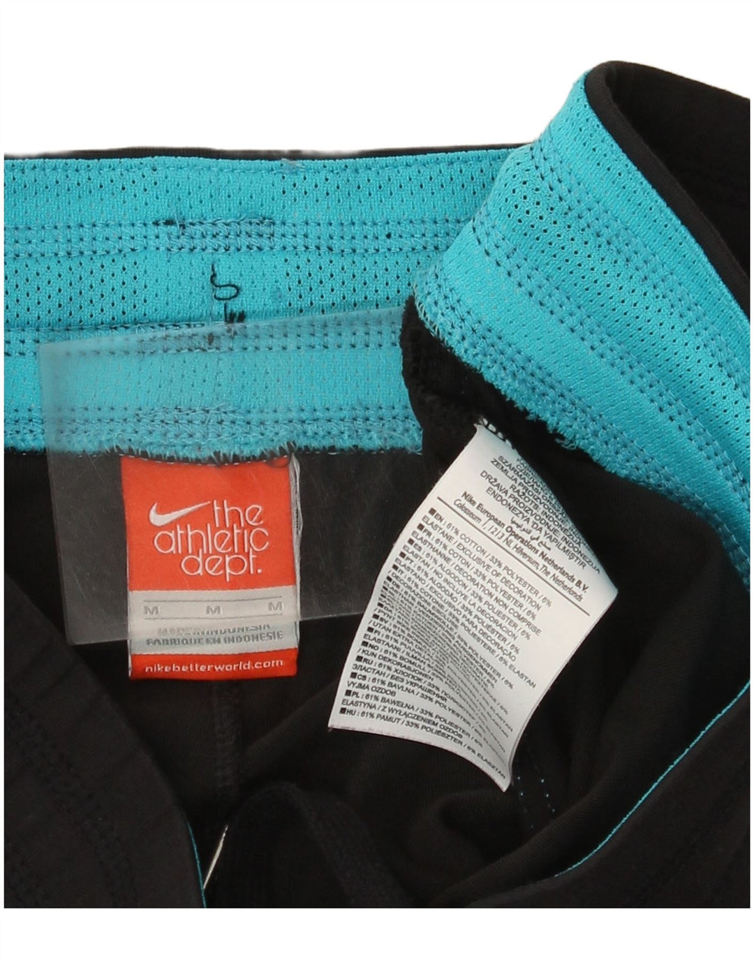 Calça de treino feminina Nike UK 14 médio preto algodão