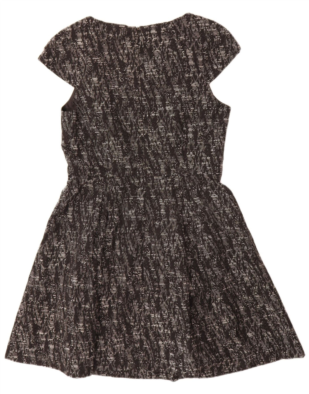Vestido feminino Oasis A-Line UK 14 médio preto manchado de viscose