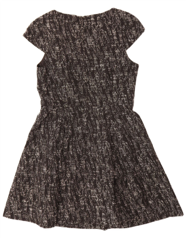 Vestido feminino Oasis A-Line UK 14 médio preto manchado de viscose