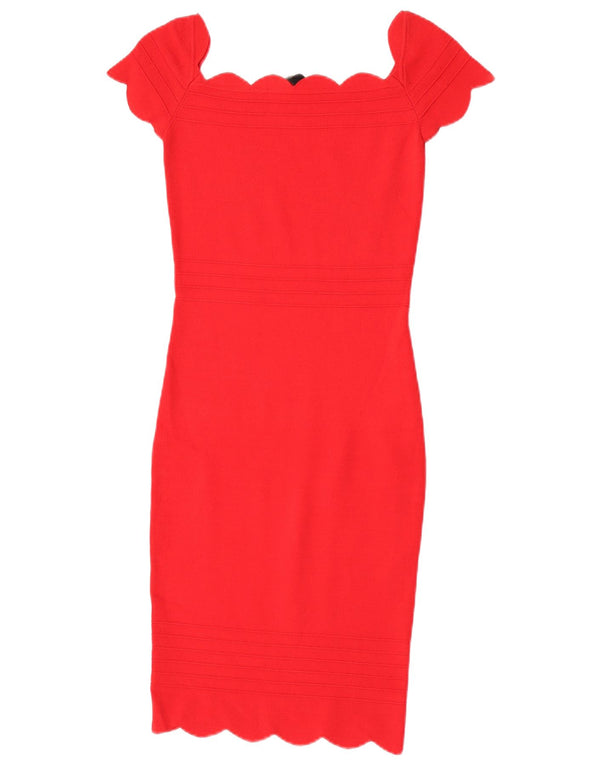 Vestido bodycon feminino Lipsy UK 10 pequeno poliamida vermelha
