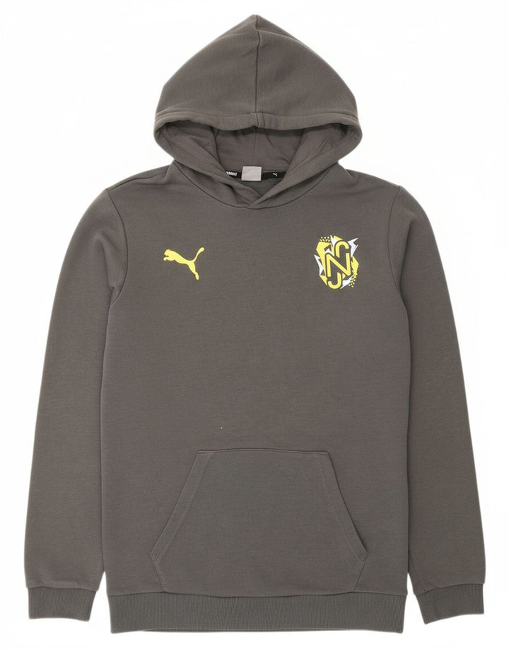 Jumper com capuz gráfico PUMA Boys 13-14 anos algodão cinza