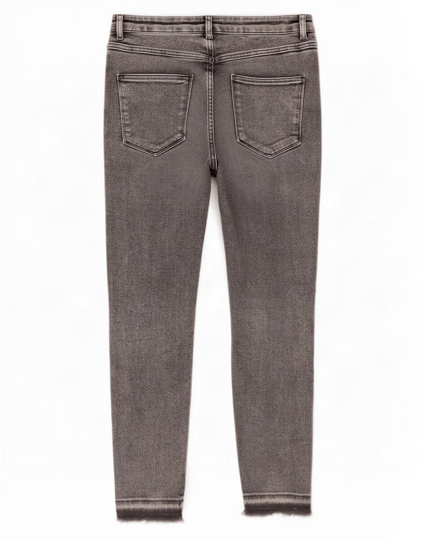 Zara Jeans feminino cintura alta skinny EU 40 médio W30 L26 cinza