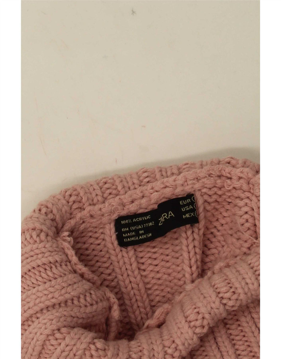 Zara Suéter feminino com gola redonda e gola redonda, Reino Unido 8 pequeno rosa