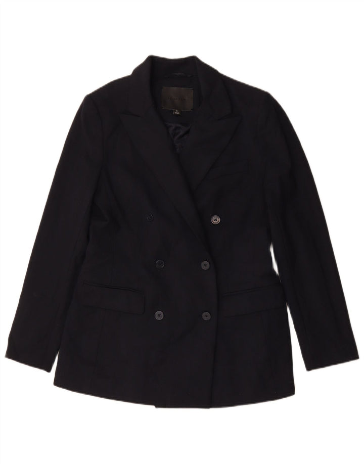 Jaqueta feminina Marks & Spencer Autograph Blazer Reino Unido 10 pequena azul marinho