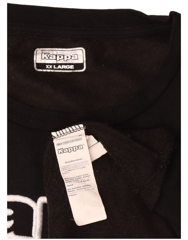 Kappa moletom gráfico masculino jumper 2XL algodão preto