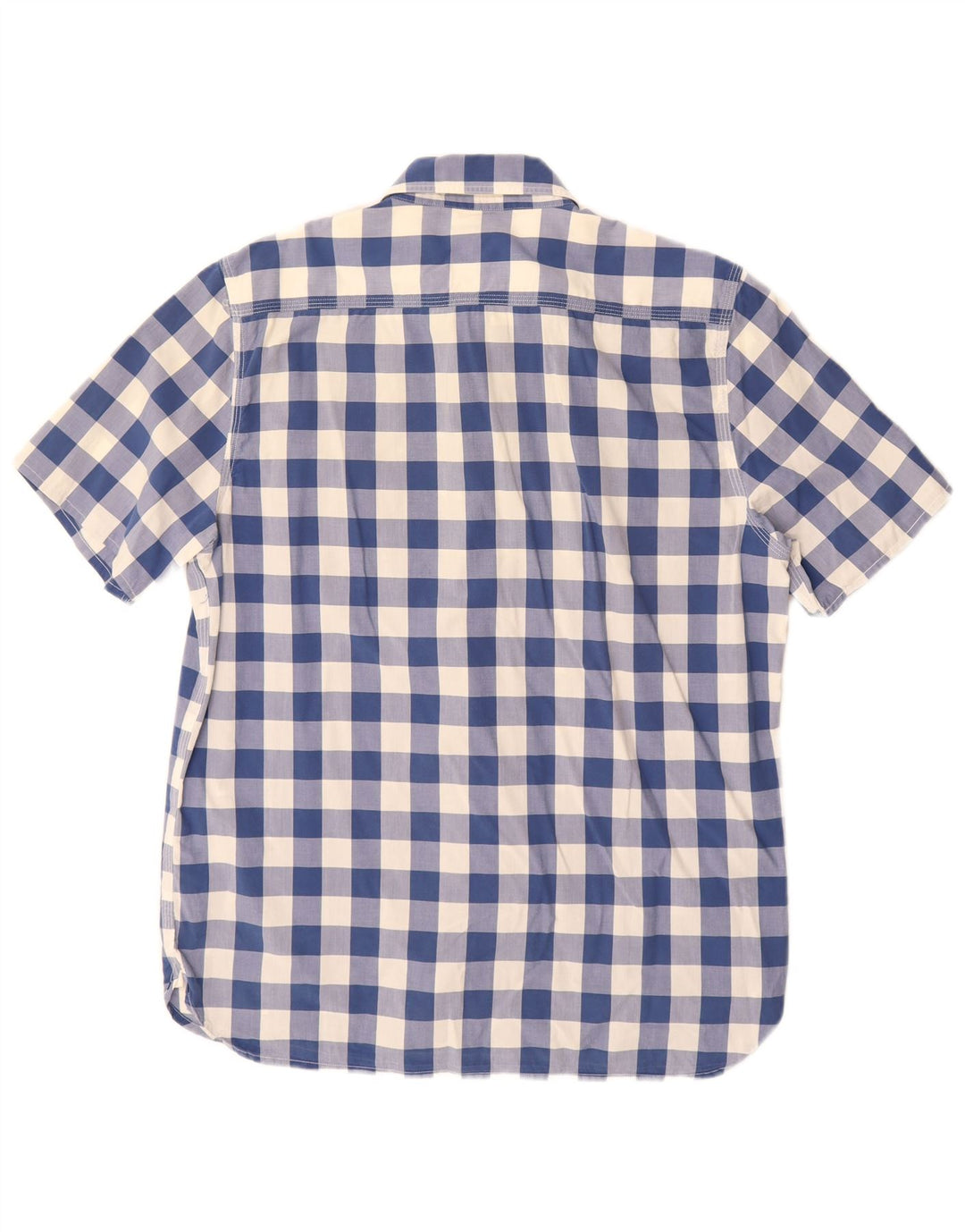 Camisa masculina de manga curta padrão Levi's de algodão guingão azul médio