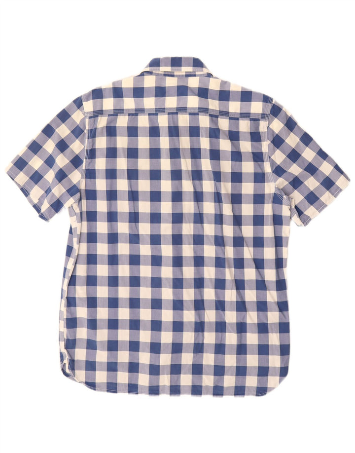 Camisa masculina de manga curta padrão Levi's de algodão guingão azul médio