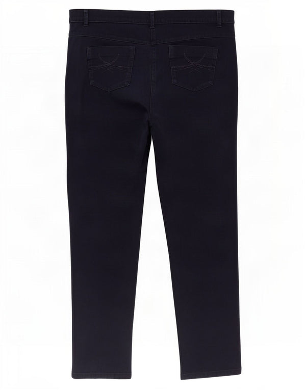 Calça casual justa feminina Marks & Spencer Reino Unido 18 XL W40 L30 azul marinho