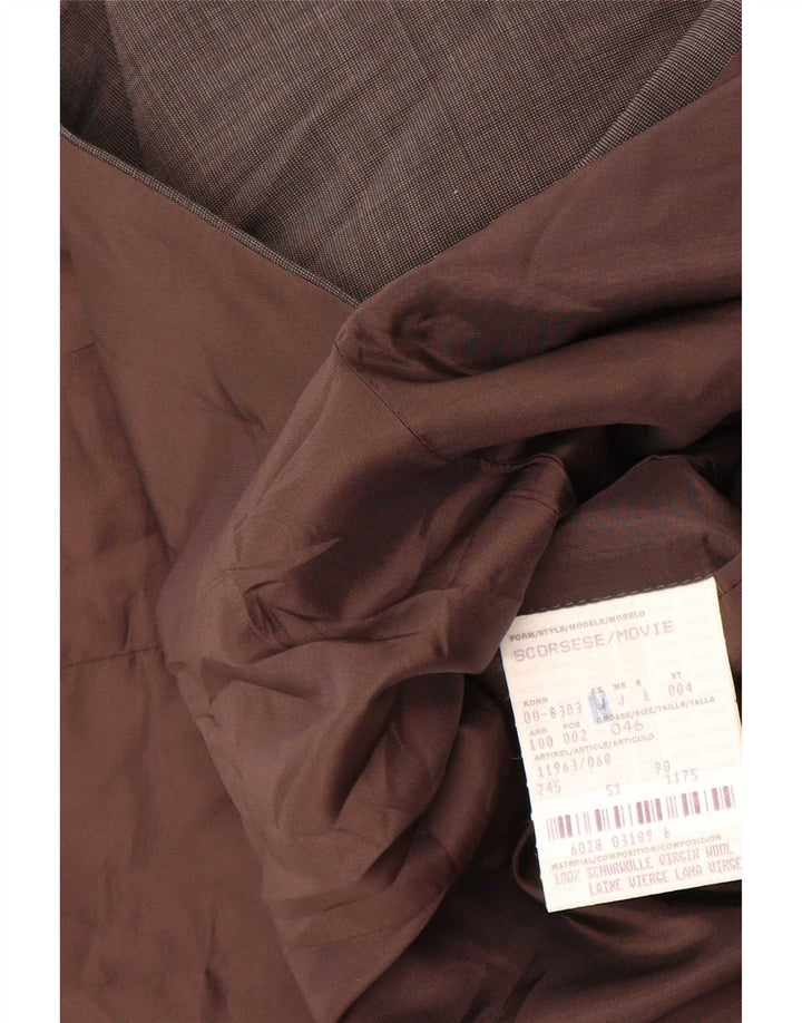 Jaqueta blazer masculina Hugo Boss com 3 botões UE 46 pequena lã virgem cinza